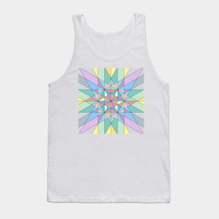 Colorful Pastel Mosaic Triangle Star Pattern Tank Top